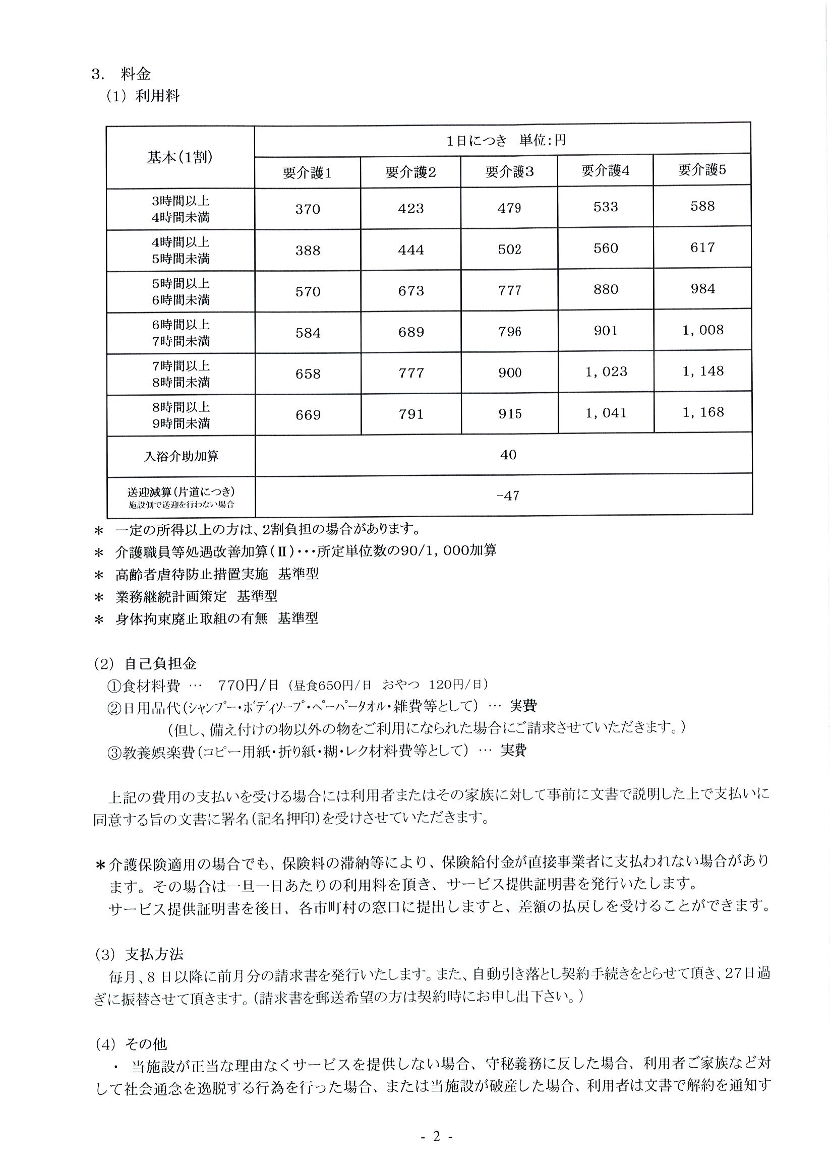 通所重要事項説明書