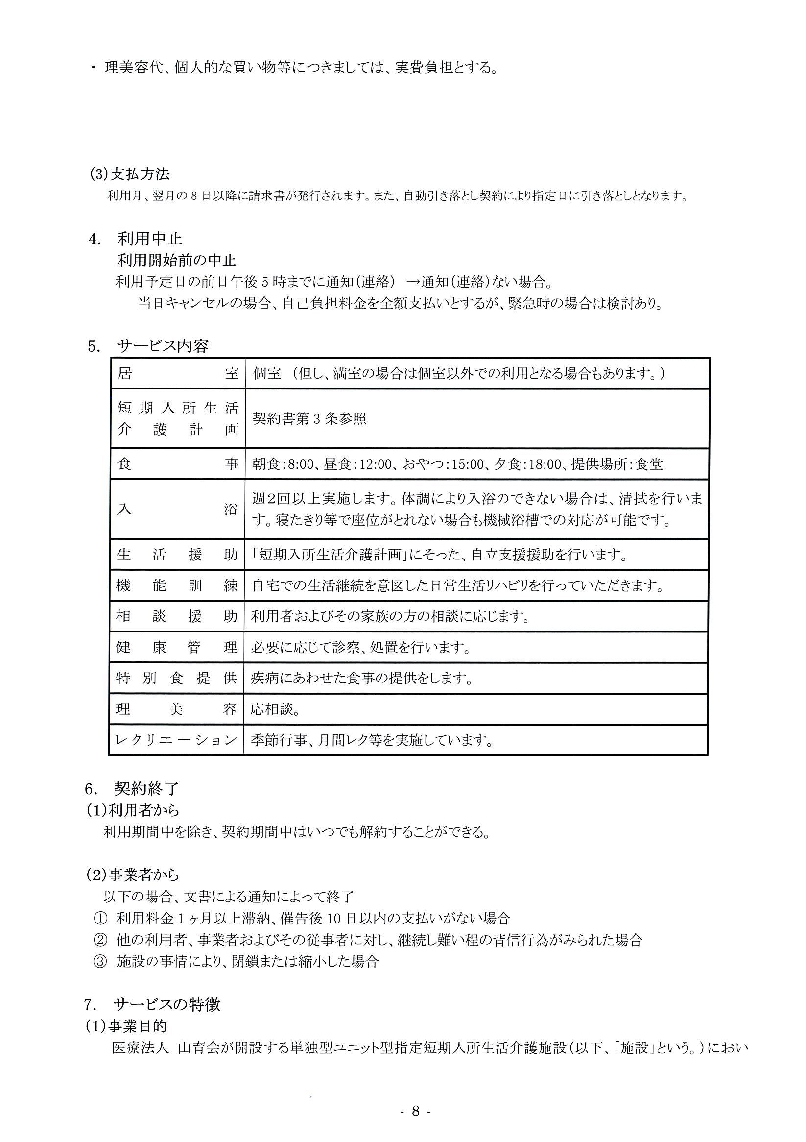 ショート重要事項説明書